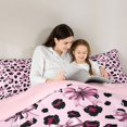 thumbnail image 5 of Manfei Pink Dreamy Bow 7-Piece Twin Bedding,Vintage Cheetah Print Bedding Comforter Set,Pink Reversible, 5 of 7