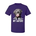thumbnail image 2 of Wild Bobby, Pitbull to all the Haters Funny, Animal Lover, Men Graphic Tee, Purple, Small, 2 of 4