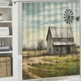 thumbnail image 6 of Creowell Barn Windmill Field Pretty Shower Curtain Set with Hooks 100% Polyester Fiber Washable Bathroom Decor Various Sizes 36x72, 6 of 7