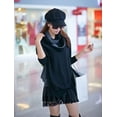 thumbnail image 5 of Boina con visera elástica negra talla única para mujer ER, 5 of 5