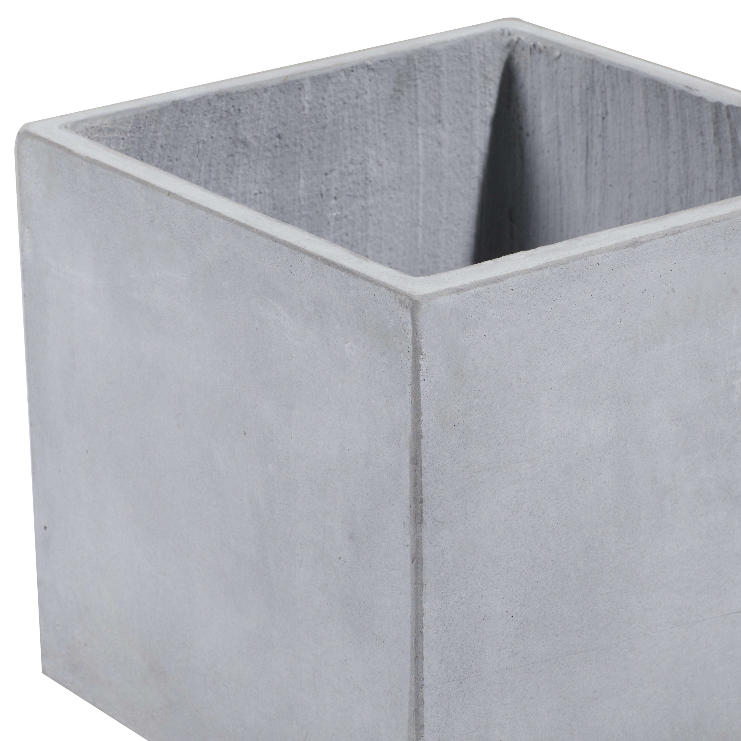 DecMode Fiber Contemporary Clay Planter, Grey, Set of 2