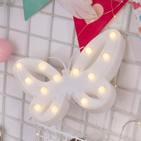 

Butterfly Alphabet Lights LED Light Up White Plastic Letters Standing Hanging