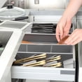 thumbnail image 4 of 2 Piece Knife Silverware Drawer Organizer Compact Utensil Storage Tray Kitchen Accessory, 4 of 8