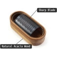 thumbnail image 3 of Acacia wood cheese grater, black multifunctional stainless steel fruit and vegetable cheese grater box, grater, kitchen tool(Without Handle), 3 of 5