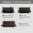 thumbnail image 6 of Wehilion Stretch Futon Slipcover Armless Futon Bed Cover Furniture Protector Without Armrests with Elastic Bottom for Kids, Soft Jacquard Fabric Small Checks (Large, Dark Gray), 6 of 8