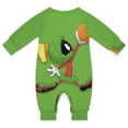 thumbnail image 2 of Looney Tunes Marvin The Martian Baby Long Sleeve Footless, Infant Playsuit Romper Jumpsuits for Boys Girls, 2 of 8