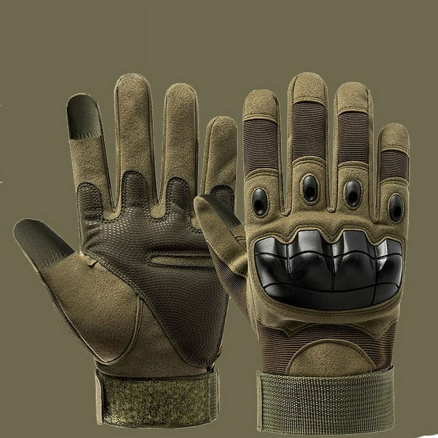 Guantes tácticos para hombre con diseño de águila negra, de dedo completo, para entrenamiento de montañismo al aire libre, fitness, equitación, de medio dedo, resistentes al desgaste y a los cortes,