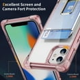 thumbnail image 5 of Design for iPhone 11 Case with Card Holder, Wallet Ring Holder Kickstand Case Clear Slim Four Corner Enhanced Protective Cover Anti-Scratch Shockproof Phone Card Case for iPhone 11, Pink, 5 of 8