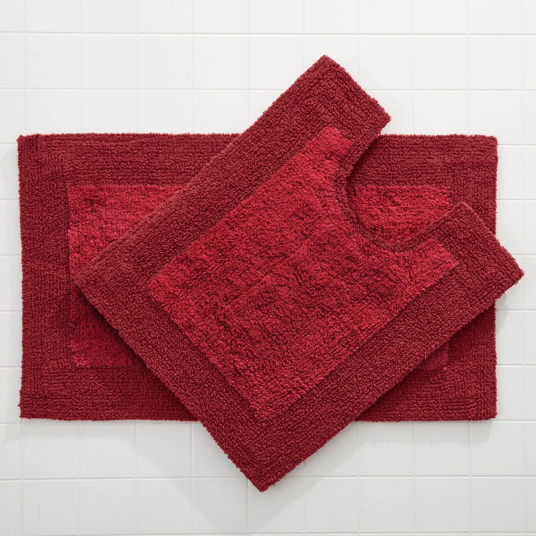 red bathroom rugs