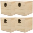 thumbnail image 1 of Miangastore 4pcs Wooden Storage Box with Lock Lid Lidded Wood Decorative Keepsake Boxes for Jewelry, 1 of 8