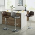thumbnail image 2 of Art Leon Set 0f 2 Dining Chairs Faux Leather Chrome Legs Brown, 2 of 9