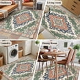thumbnail image 6 of Area Rugs for Living Room 4x6 Ft, Orange Green Boho Non Slip Area Rugs for Kitchen Bedroom Entryway, Medieval Vintage Ethnic Floral Abstract Washable Carpet Runner Rug Floor Mats for Bedroom, 6 of 9