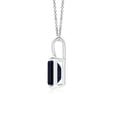 thumbnail image 2 of ANGARA Emerald-Cut Blue Sapphire Solitaire Pendant with V-Bale in Platinum for Women with 18" Chain (8x6mm, Weight-1.65ct) September Birthstone Jewelry Gift for Women | Wedding Anniversary, 2 of 8