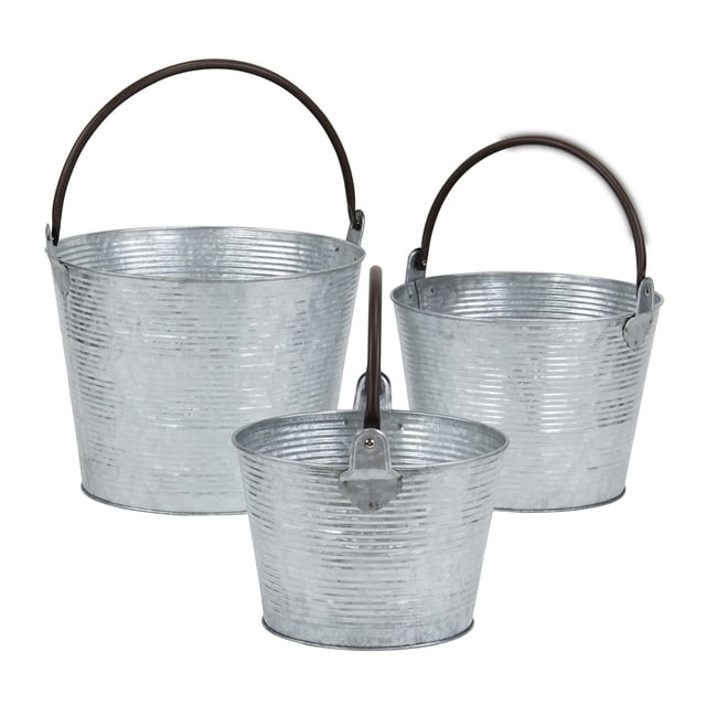 Bucket Cheung's FP-3999-3 Set de 3 piezas de metal plateado y negro