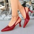 thumbnail image 6 of Purcolt Women's Slingback Kitten Heel Pumps Shoes Closed Pointed Toe Sandals Evening Party Wedding Slip on Dress Shoes, 6 of 7