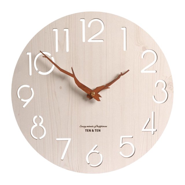 Reloj multiusos para regalo, adorno de números arábigos, madera silenciosa redonda de 12 pulgadas Diámetro: 30cm Zulema Reloj de pared