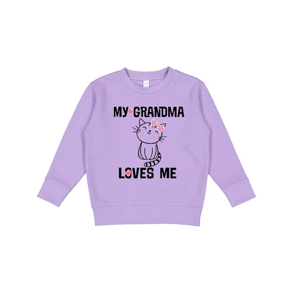 Inktastic My Grandma Loves Me Girls Kitty Toddler Sweatshirt