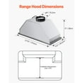 thumbnail image 6 of KFFKFF 30-Inch Built-in Kitchen Range Hood, 800CFM Stainless Steel Ventilation System, with Gesture and Touch Controls, LED Lighting, Baffle Filters, 4-Speed Fan, Convertible Ducted/Ductless Design, 6 of 9