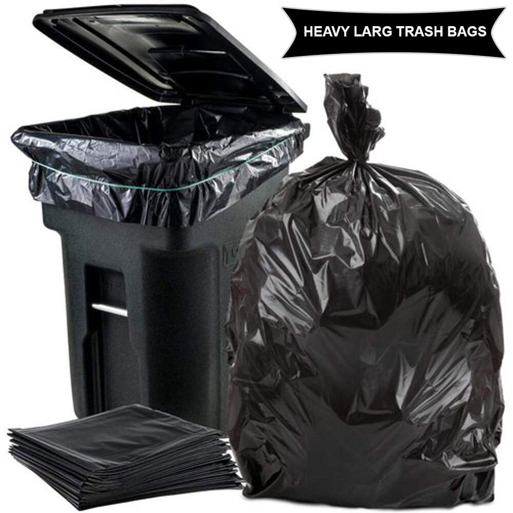 Ox Plastics 55 Gallon 2 MIL Thick Large Contractor Heavy Duty Bags - Extra Large Trash Can Liner Bags, 36x52 55gal 2mil (Black, 25 Bags)