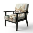 thumbnail image 3 of Designart "Meticulously Rendered Beige Orchid Blossoms II" Beige Floral Orchid Upholstered Accent Chair - Traditional Arm Chair For Bedroom, 3 of 5