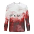 thumbnail image 5 of YOIAVAIOY Mens Graphic T shirt Halloween Ghost Shirts Novelty Holiday T-shirts Long Sleeve Round Neck Blouse Spooky Season Outfits Red M, 5 of 5
