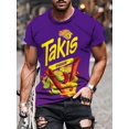 thumbnail image 3 of Camiseta de manga corta con cuello redondo y estampado geométrico Takis para hombre, tela de mezcla de poliéster suave y ligeramente elástica, camiseta fresca para el verano, 3 of 5