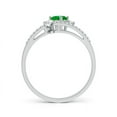 thumbnail image 2 of ANGARA Natural Oval Emerald and Diamond Bridal Set in 14K White Gold for Women (Size-6x4mm) | May Birthstone, Birthday, Anniversary, Jewelry Gift for Women | Natural Emerald Ring, 2 of 7