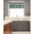 thumbnail image 5 of Kitchen Cafe Valance Curtain for Small Windows,Vintage Gray Green Gradient Wood Board Rod Pocket Short Valances Retro Farm Window Treatment Panel for Living Room/Bedroom/Bathroom,42x18in, 5 of 9