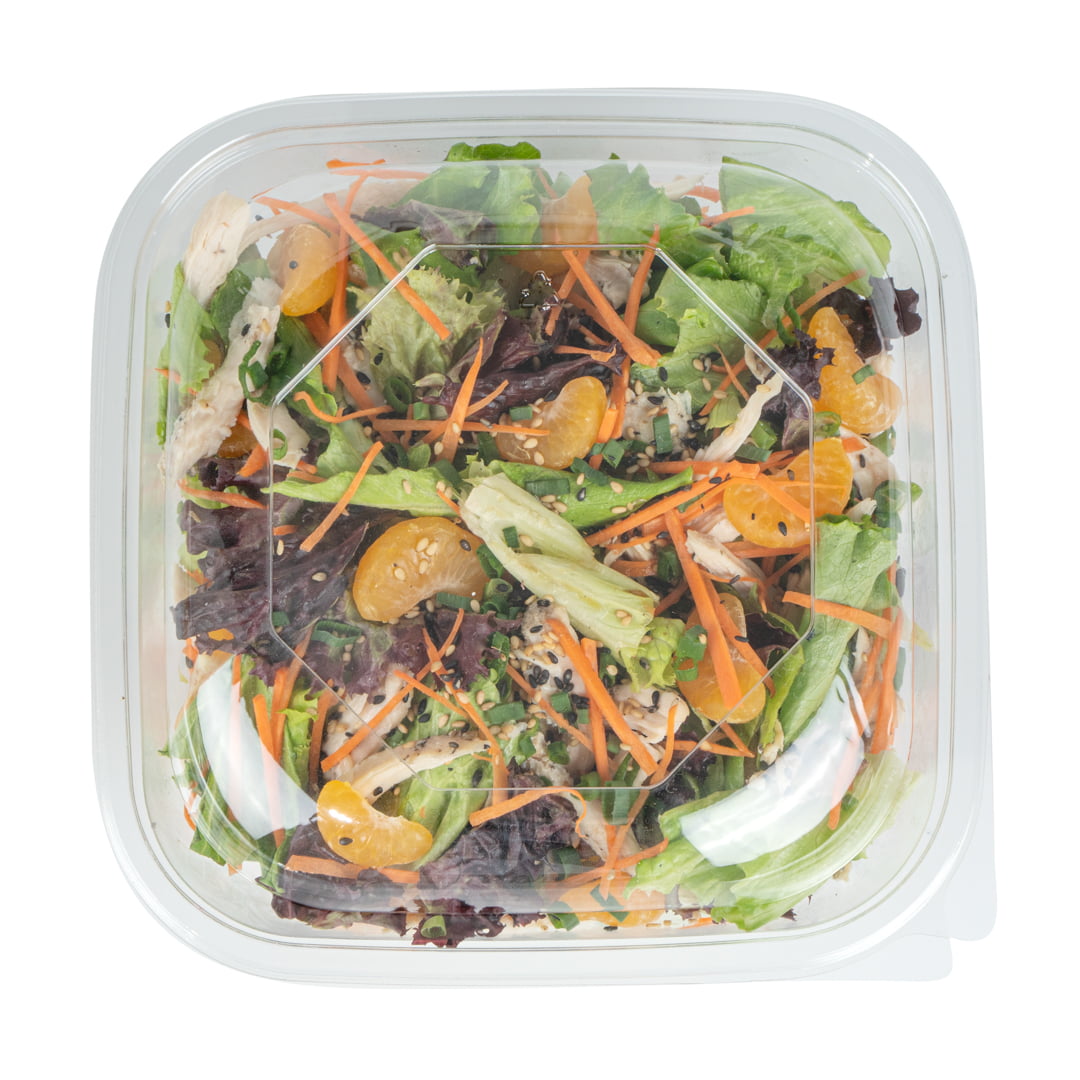 Tamper Tek 12 oz Square Clear Plastic Salad Bowl - with Lid