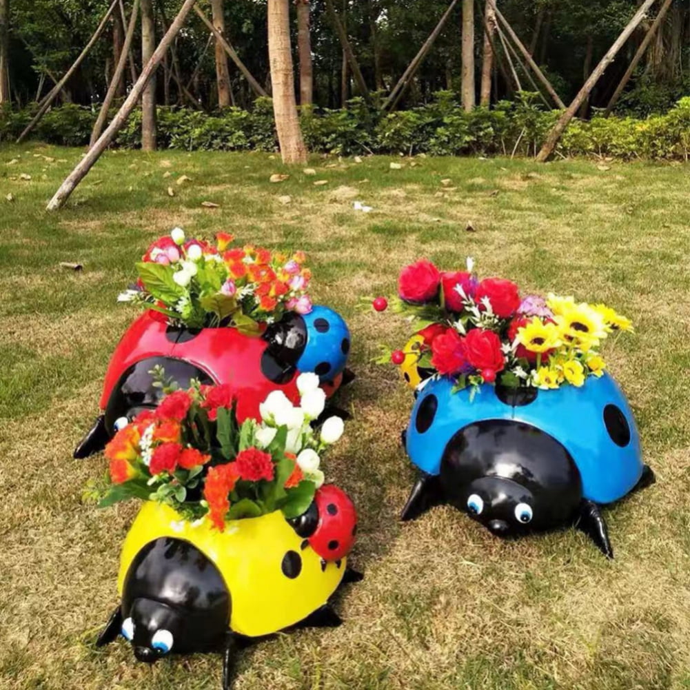 Buy New Ladybug Flower Pot Decoration Pots For Plants Outdoor Planter ...