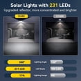 thumbnail image 3 of TECKNET 231 LED Solar Motion Lights Outdoor, 300° Angle & 3 Lighting Modes, PIR Motion Sensor & IP65 Security Solar Wall Lights for Fence Front Door Yard Deck Garden Garage(4 Pack), 3 of 8