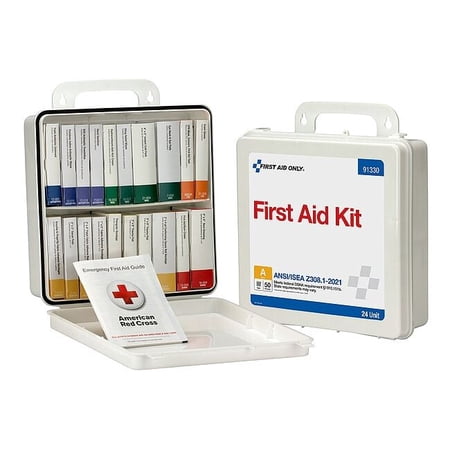 First Aid Kit and Housing, Plastic 130 Components, 50 People Served 91330