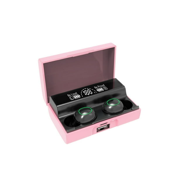 Matsuzay Auriculares compatibles con Bluetooth Inalámbricos a prueba de agua Cancelación de ruido Control táctil Auriculares estéreo Auriculares de Cables de audio/vídeo Rosa