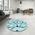 thumbnail image 4 of Ahgly Company Machine Washable Indoor Square Transitional Seafoam Green Area Rugs, 5' Square, 4 of 7