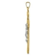thumbnail image 2 of Auriga 14k Two-tone Gold INRI Hollow Crucifix Cross Pendant for Women (Length - 45mm, Width - 22mm), 2 of 6