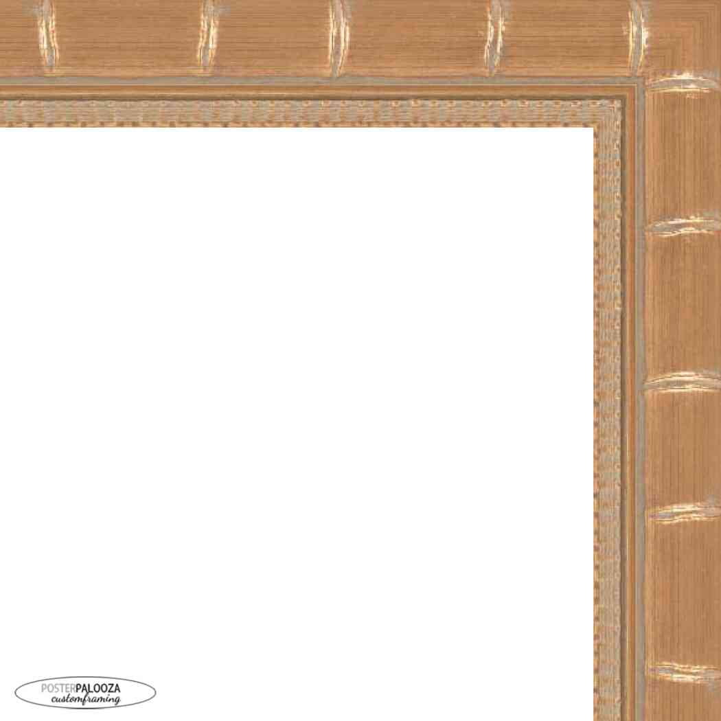 18x24 Gold Modern Bamboo Picture Frame - UV Acrylic, Foam Board Backing, Hanging Hardware