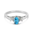 thumbnail image 5 of 10k White Gold Oval Blue Topaz And Diamond Ring, 5 of 5