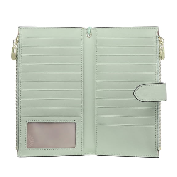 FALAN MULE Wallet Women Multi Card Slim Leather RFID Blocking Credit Card Holder Wallet Purse with Zipper Pocket