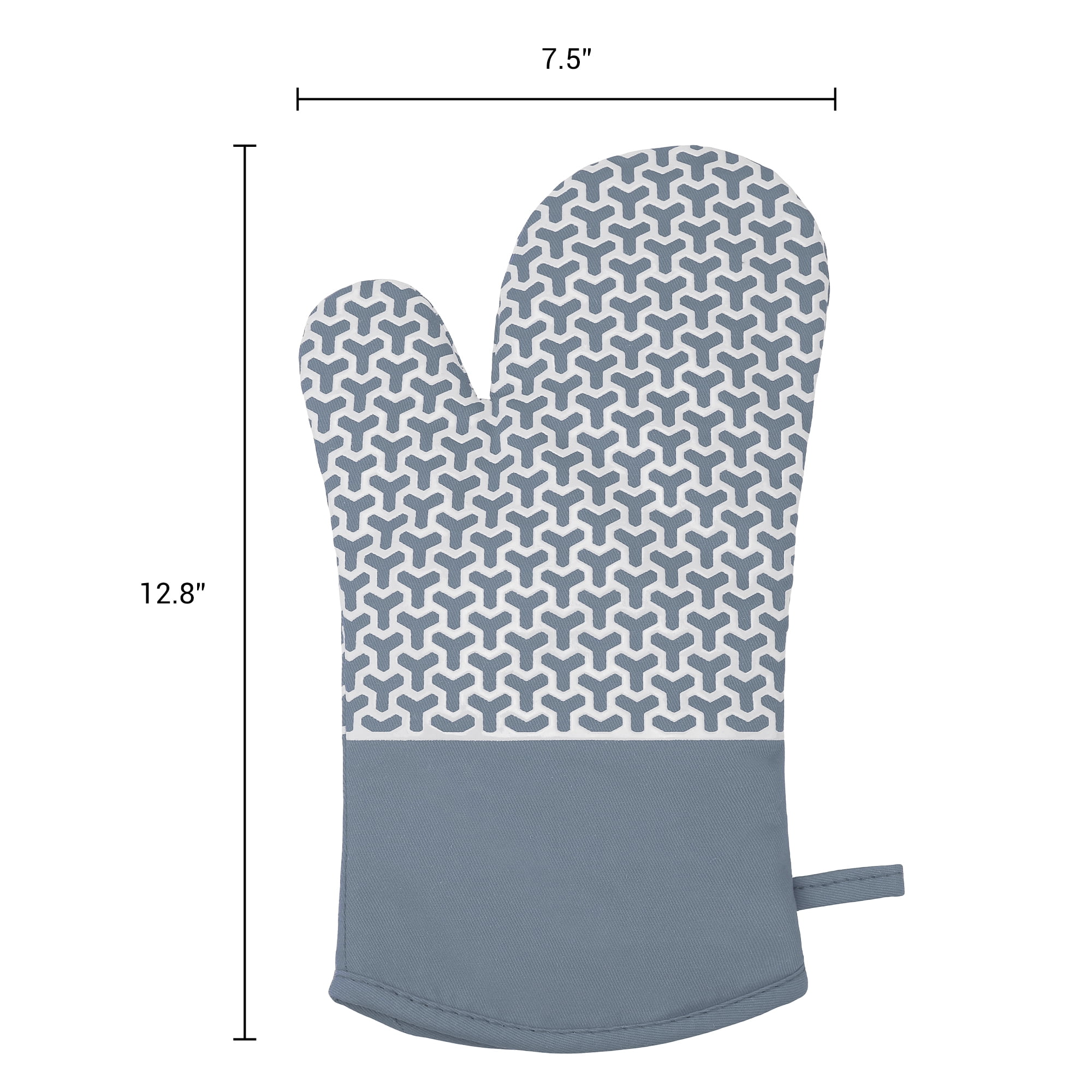 Unique Bargains Heat Resistant Cooking Gloves Flexible Gripping Gray 12.8x7.5inch