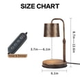 thumbnail image 6 of Vintage Industrial Candle Warmer Lamp for Home Decor - Height Adjustable with 2-6H Timer & Dimmer, Dimmable Wax Melt Warmer Compatible with Yankee Candle Jars (Antique Bronze, 50W 2 Bulbs, 110V), 6 of 7