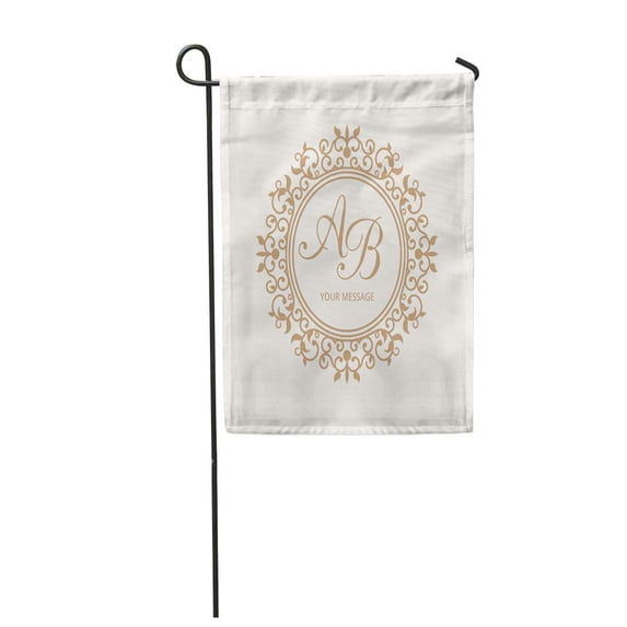 LADDKE Emblem Elegant Floral Monogram for One Two Letters Wedding Garden Flag Decorative Flag House Banner 12x18 inch