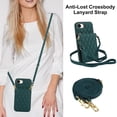 thumbnail image 5 of Crossbody Wallet Case Compatible for iPhone 16e, RFID Blocking Protective Purse Case Cover with Card Slots Holder Kickstand Shoulder Strap Lanyard Magnetic Closure 6.1 Inch, Green, 5 of 8