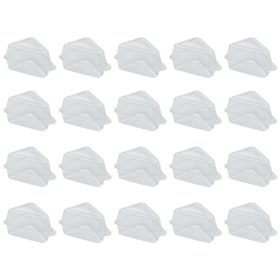 icolorfuled 25 Clear Triangular Pie Containers Disposable Plastic Cups for Cake Slices