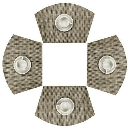 Shacos Round Table Placemats Wedge Set Of 4 Heat Resistant Mats Washable Bamboo Green Canada Shacos Round Table Placemats Wedge, Round Table Placemats Canada