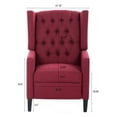 thumbnail image 6 of 27" Wide Recliner Chair, Manual Wingback Recliner Chair with Nailhead Trim and Birch Legs, Tufted Single Sofa for Home, Living Room, Office, Bedroom, Red, 6 of 7