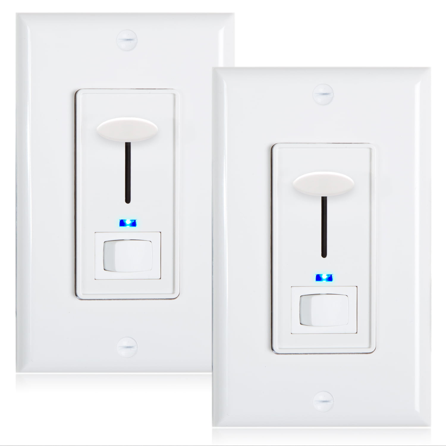Maxxima 3Way/Single Pole Dimmer Switch 600W Indicator Light LED Compatible, Wall Plate Included