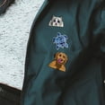 thumbnail image 4 of WIRESTER 1.92" x 2" (4.9cm x 5.1cm) Logo Sew Ironed On Badge Embroidery Applique Patch, DIY Vintage Embroidered Patches, for Hats, Jackets, Shirts, Vests and Jeans - Winking Golden Retriever Dog, 4 of 7