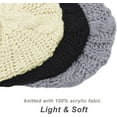 thumbnail image 5 of 3 Pieces Soft Lightweight Crochet Hats Ribbed French Berets Beanie Slouchy Knit Beret Hat for Women, 5 of 6