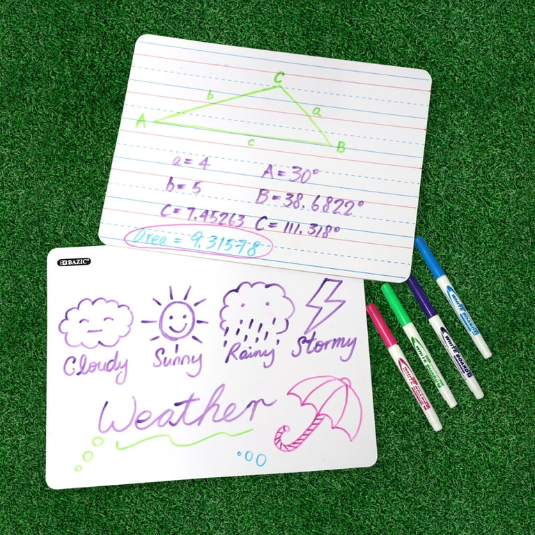 Nicpro Dry Erase Lap Board 9 x 12 inches 2 Pack Ruled Kid Double Sided
