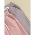thumbnail image 6 of vera natura 2pcs Girls Sweatpants, Drawstring Elastic Waist Solid Kids Pants Trousers with Pockets, 6 of 8